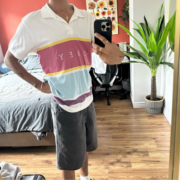 OBEY MEN'S MULTI-COLOUR SHORT-SLEEVE DRESS SHIRT - MEDIUM - Picture 7 of 7